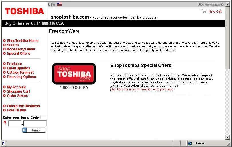 toshiba shopping site